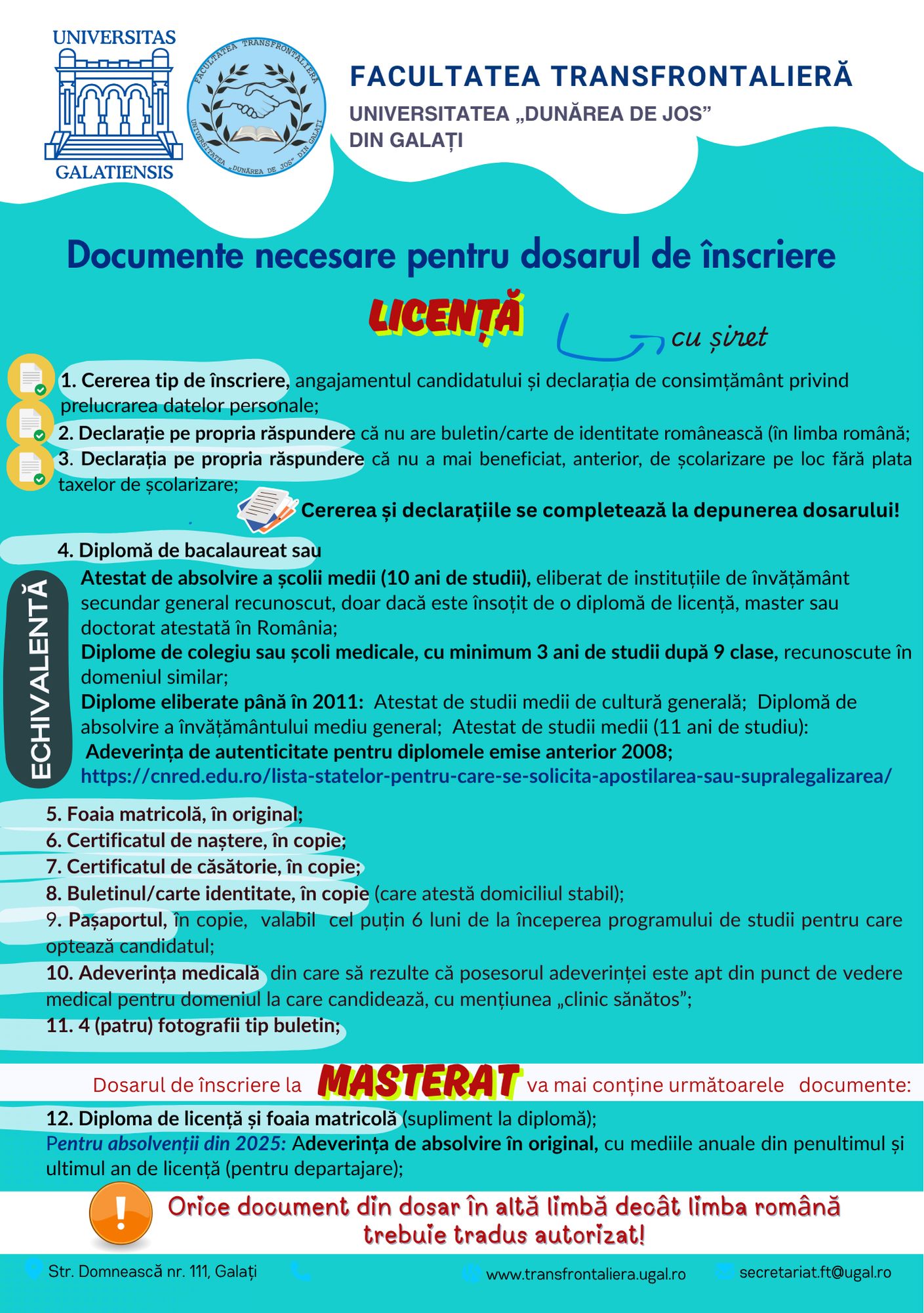 documente admitere